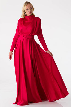 Sisi Burgundy Evening Dress