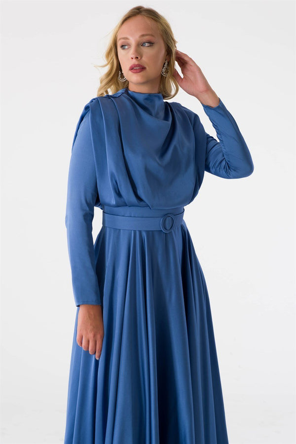 Sisi indigo evening dress dress