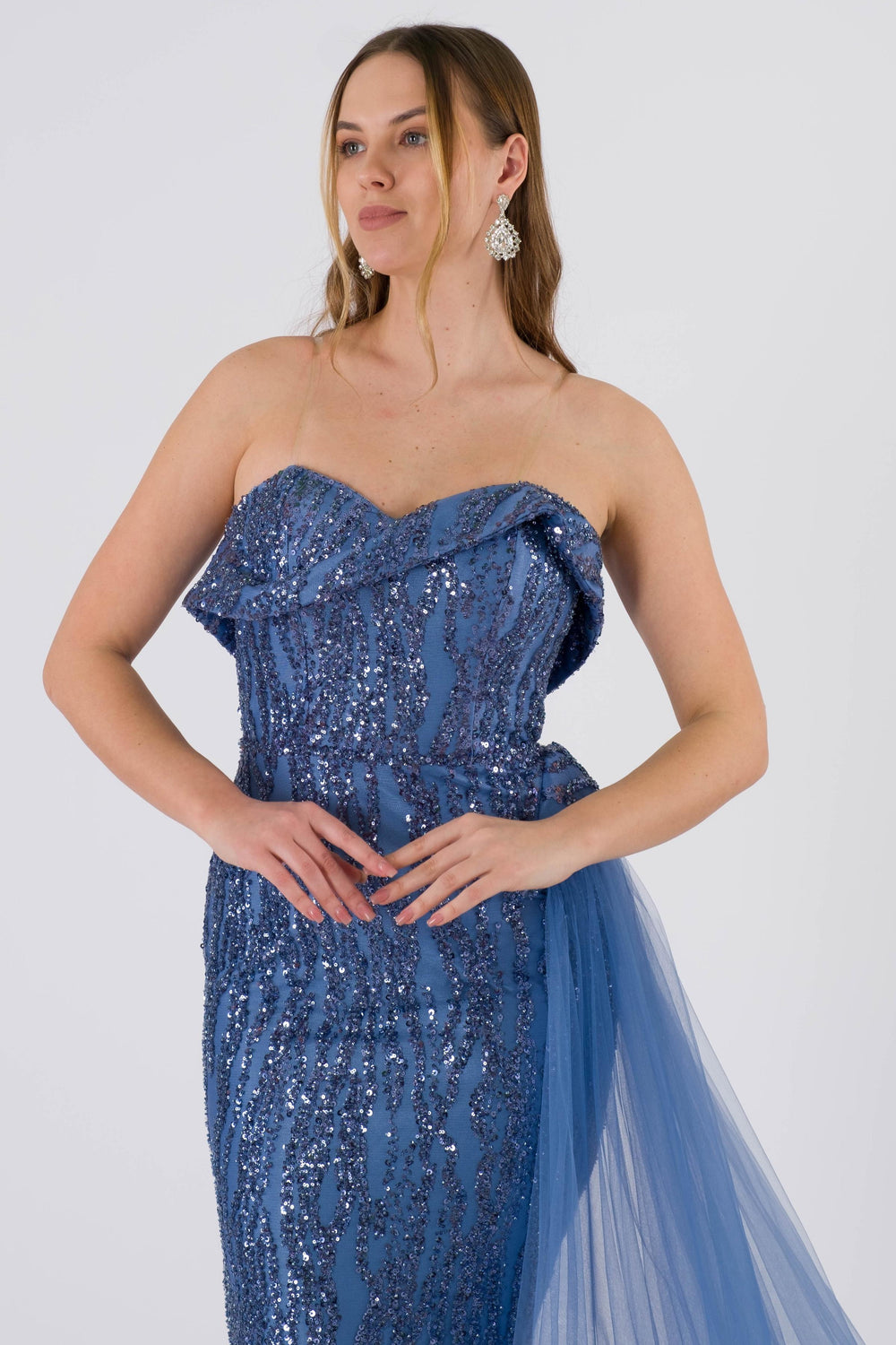 Layla indigo evening dress dress