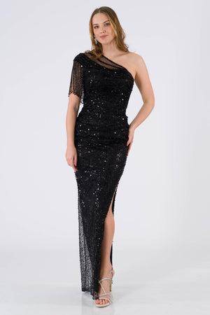 Leah black evening dress dress