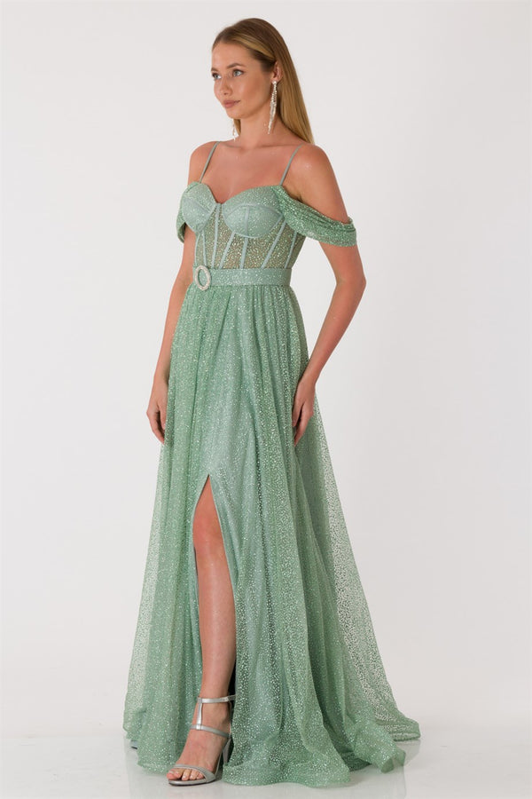 Mahur Green Evening Dress