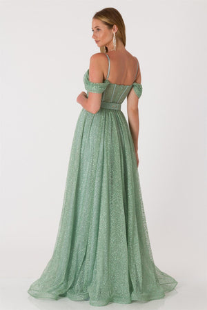 Mahur Green Evening Dress