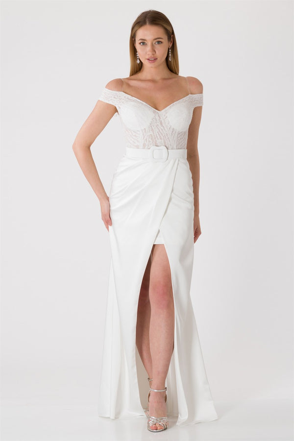 Marlene cream evening dress dress