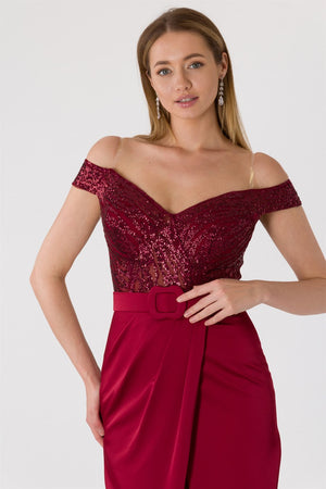 Marlene Bordeaux Evening Dress