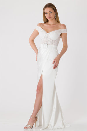 Marlene cream evening dress dress