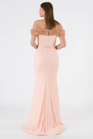 Meyrin Salmon Evening Dress