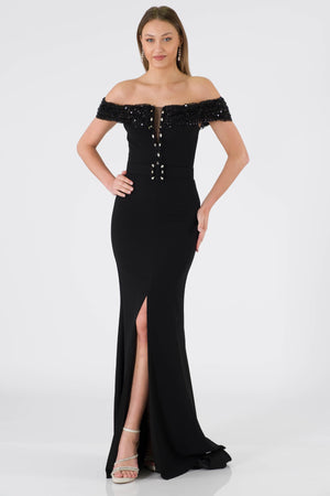 Meyrin Black Evening Dress Dress