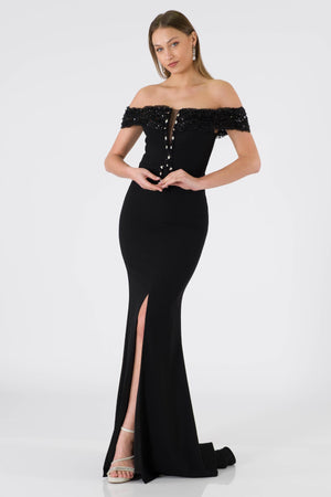 Meyrin Black Evening Dress Dress