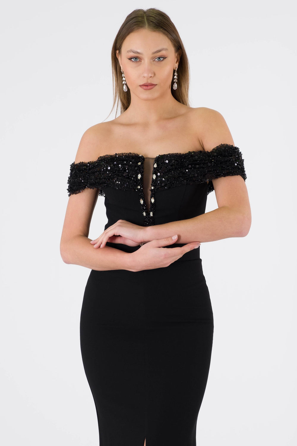 Meyrin black evening dress dress