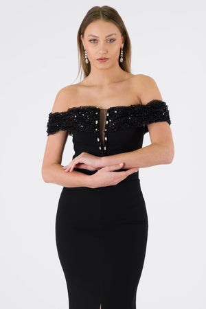 Meyrin Black Evening Dress Dress