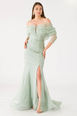 Miya Green Evening Dress