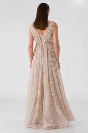 Mrji beige evening dress dress