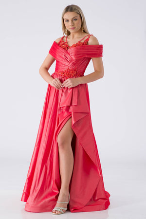 Muvua coral evening dress dress