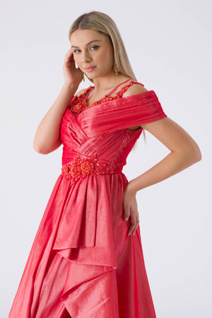 Muvua coral evening dress dress