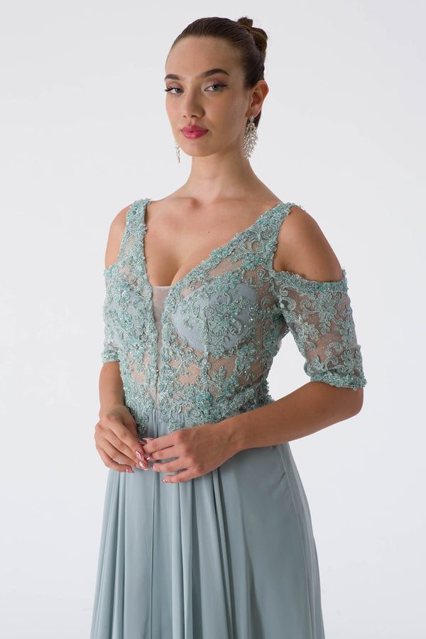 Nazan Mint Evening Dress