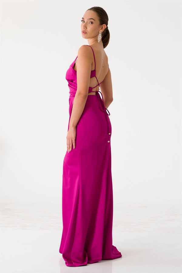 Nazenin Fuchsia Evening Dress