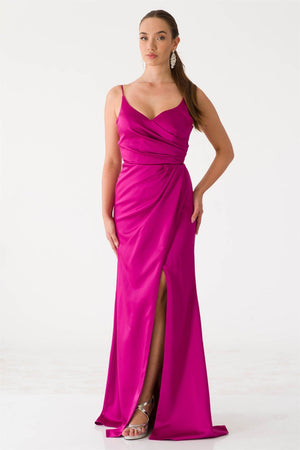 Nazenin Fuchsia Evening Dress