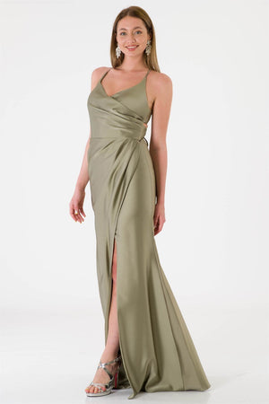 Nazenin Khaki Evening Dress