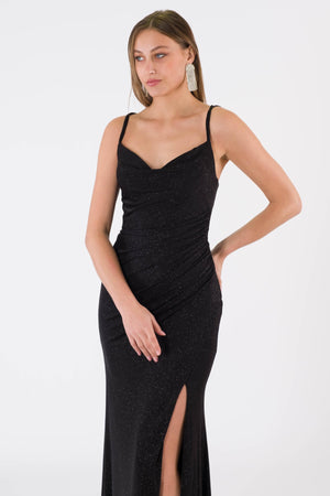 Odettela black evening dress dress