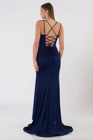 Odettela navy blue evening dress dress