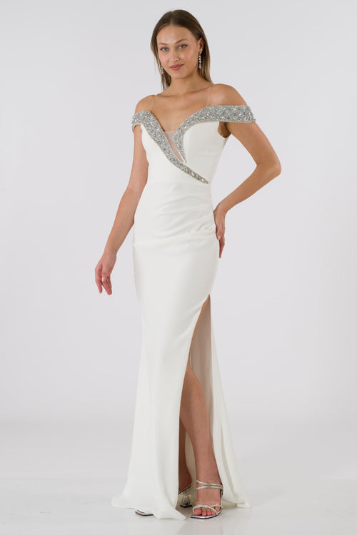 Ohur ecru evening dress dress