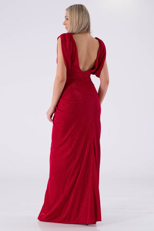 OGENA Red Evening Dress