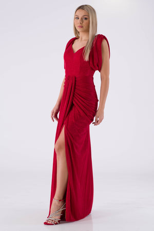 OGENA Red Evening Dress