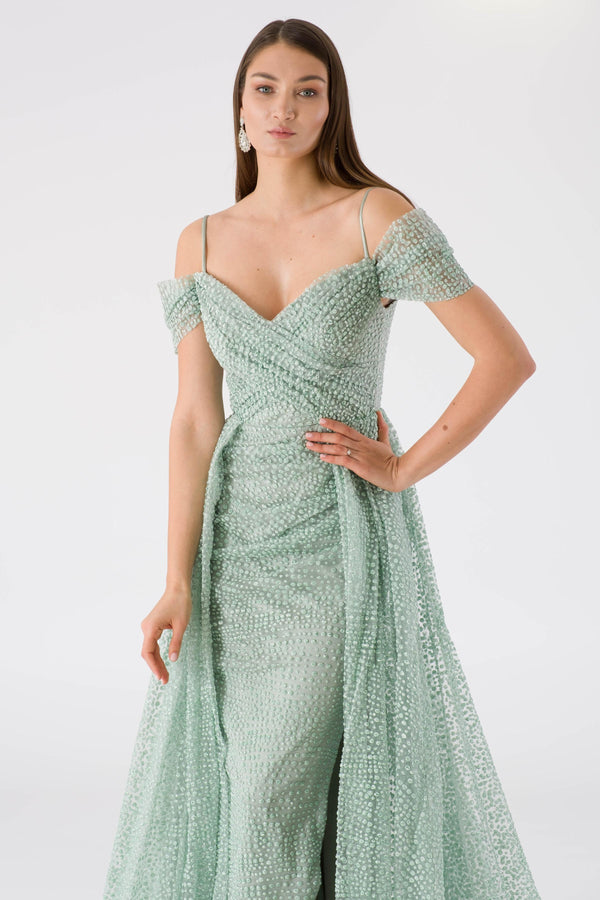 Ogenoy Mint Evening Dress