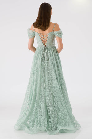 Ogenoy Mint Evening Dress