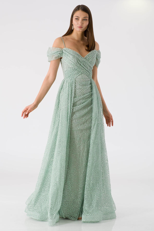 Ogenoy Mint Evening Dress