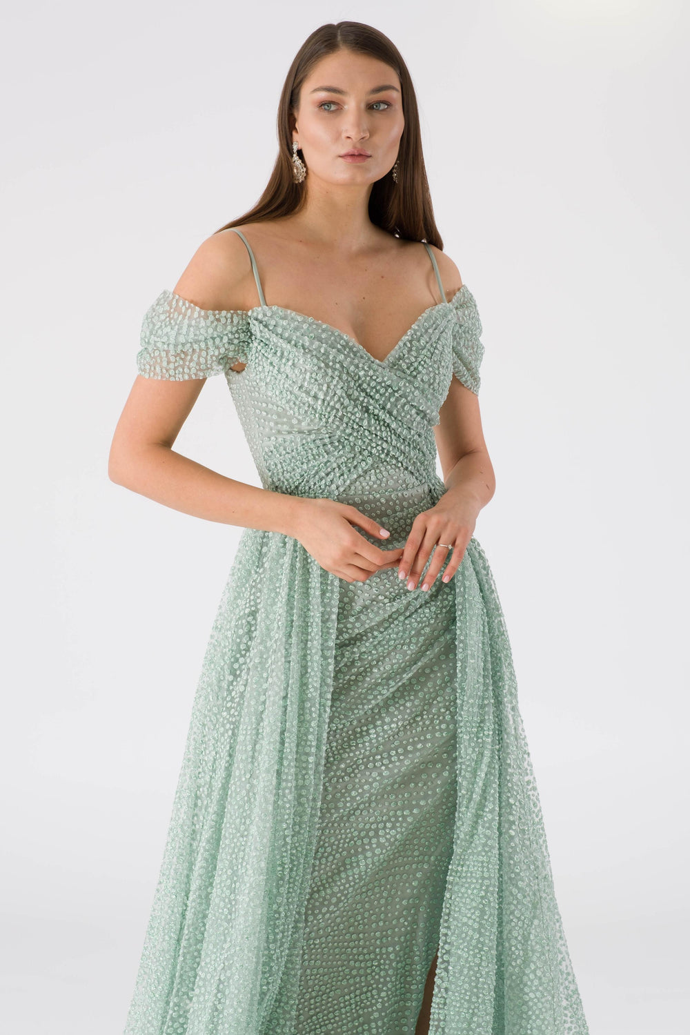 Ogenoy Mint Evening Dress