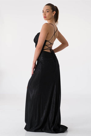 Ome black evening dress dress