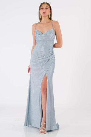 Ome Ice Blue Evening Dress