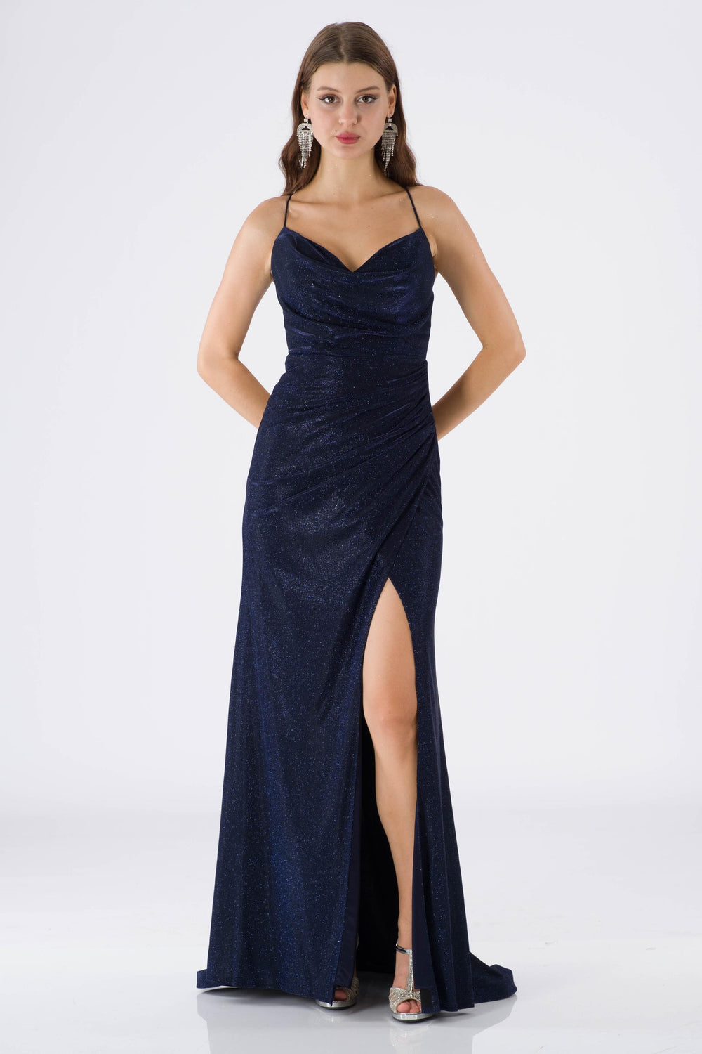 Ome navy blue evening dress dress