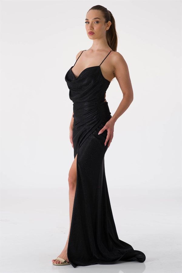 Ome black evening dress dress