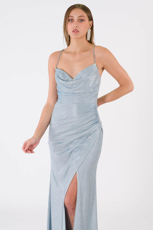 Ome Ice Blue Evening Dress