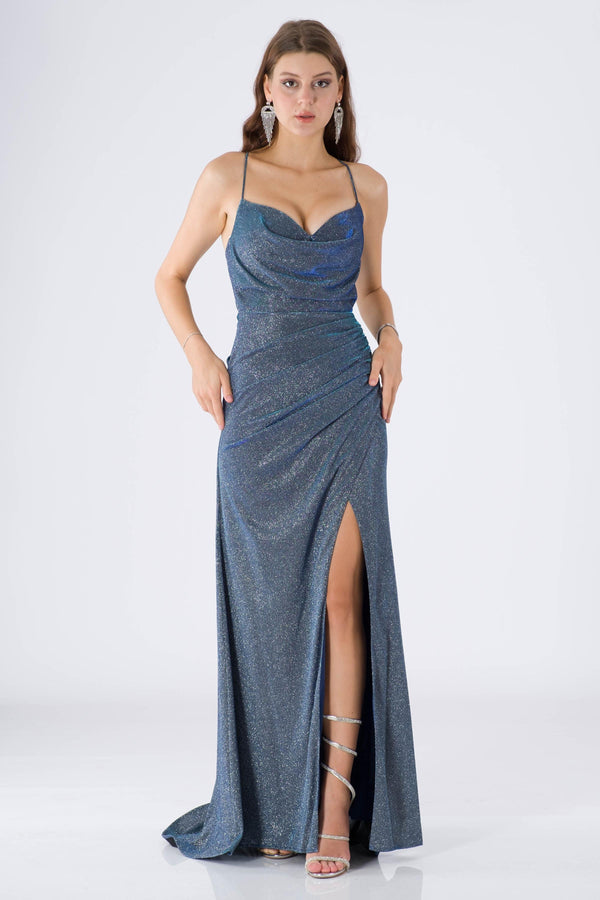 Ome blue evening dress dress