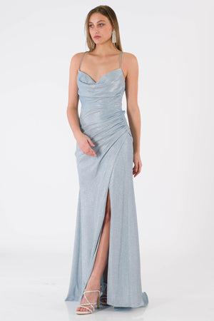 Ome Ice Blue Evening Dress