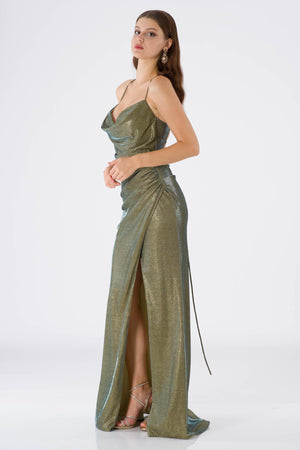 Ome khaki evening dress dress