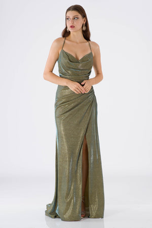 Ome khaki evening dress dress