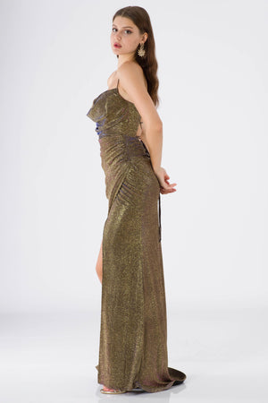 Ome black-gold evening dress dress