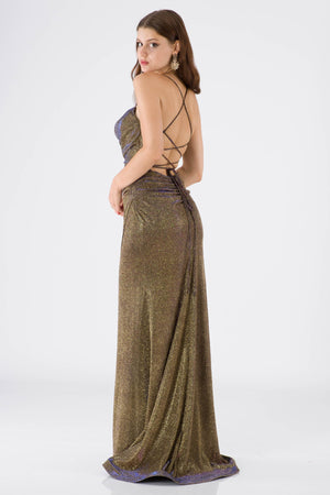 Ome black-gold evening dress dress