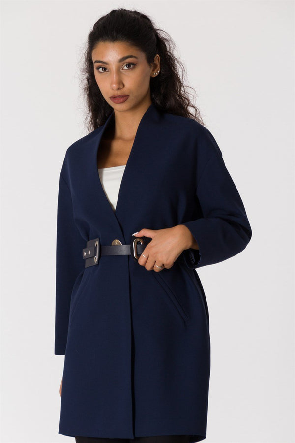 Pual Navy Blue Woman Jacket