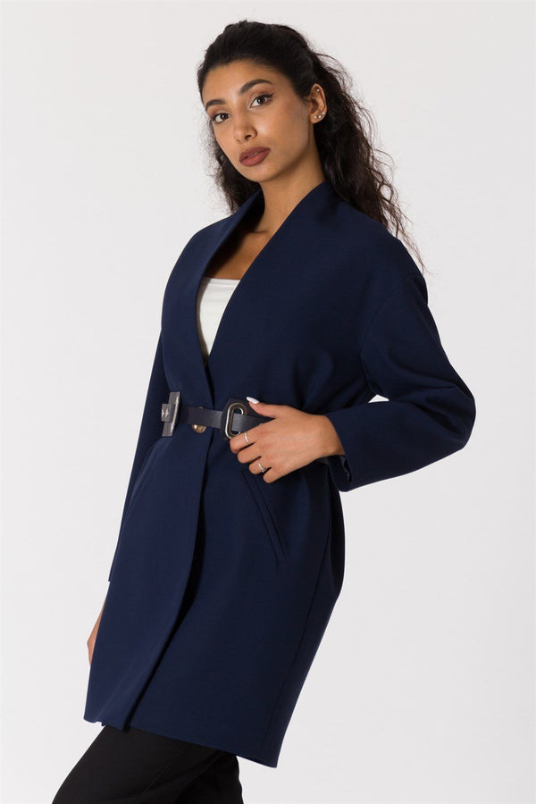 Pual Navy Blue Woman Jacket