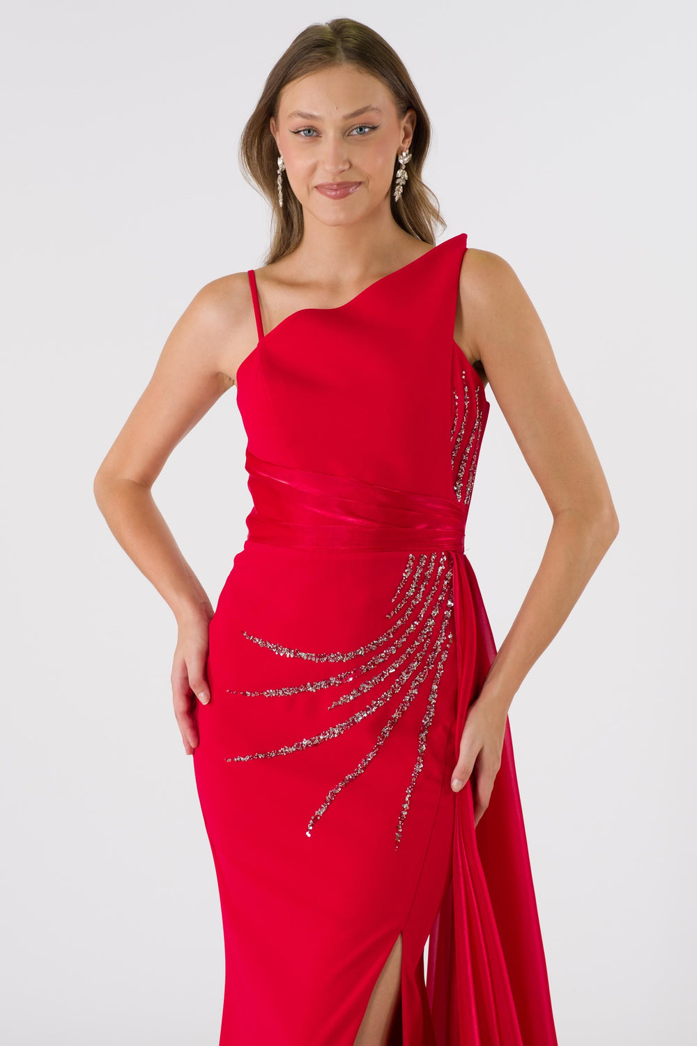 Pusar Red Evening Dress