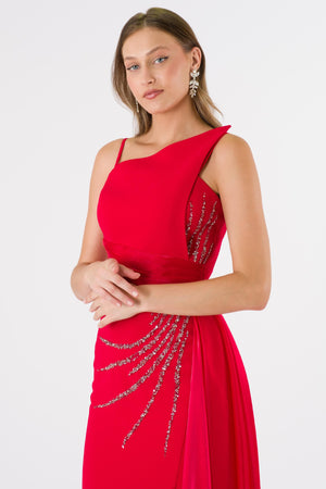 PUSAR Red Evening Dress