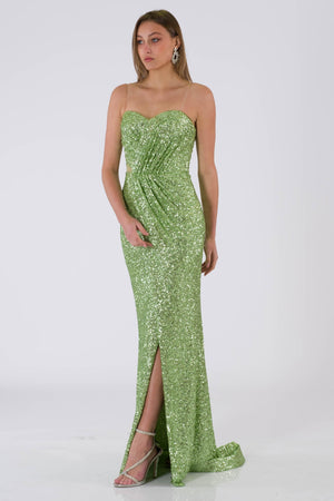 Raquella Green Evening Dress