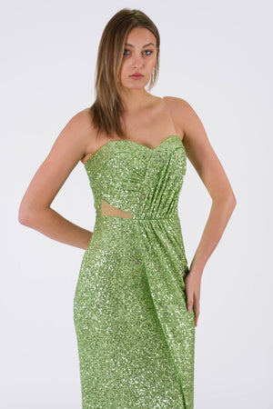 Raquella Green Evening Dress