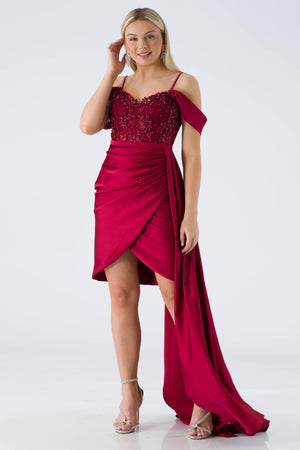 Rozzby Bordeaux Evening Dress