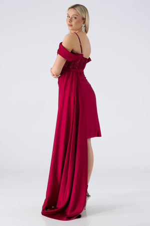 Rozzby Bordeaux Evening Dress